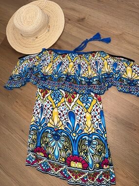 Flying Tomato Strapless Dress in Blue, Yellow, White, Pink